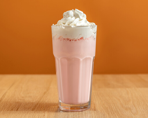 Fresh Strawberry Milkshake - Real Fruit at JOYO Burger Montreal